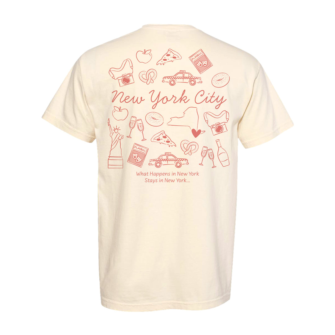 New York City Bachelorette Doodle, Girls Trip Tee, Two-Sided Design, T-Shirt