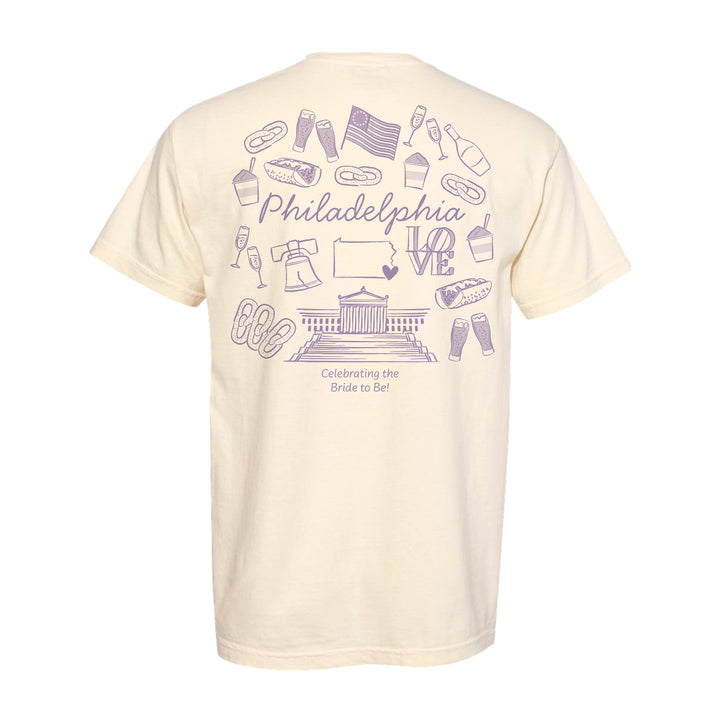 Philadelphia Bachelorette Doodle, Girls Trip Tee, Two-Sided Design, T-Shirt