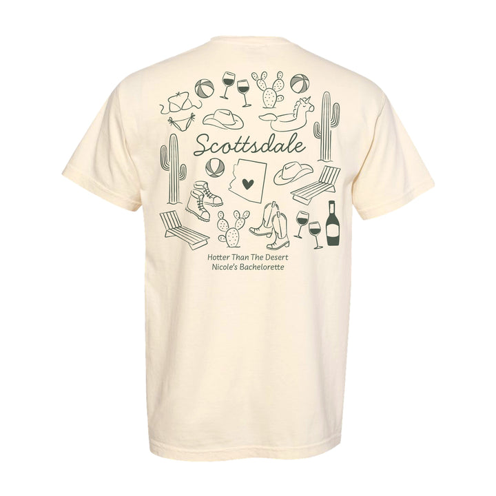 Scottsdale Bachelorette Doodle, Girls Trip Tee, Two-Sided Design, T-Shirt