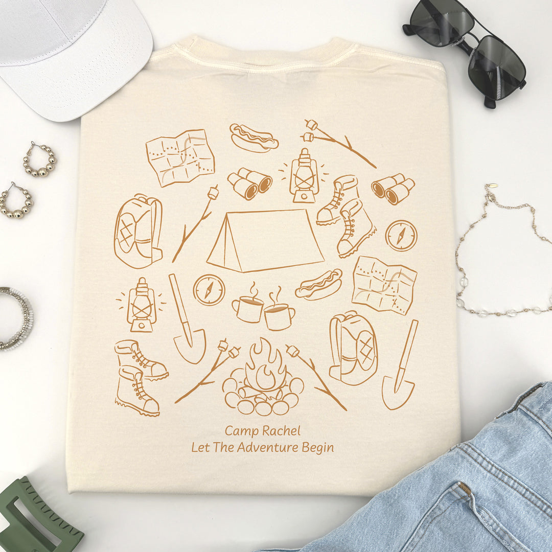 Camp Bachelorette Doodle, Girls Trip Tee, Two-Sided Design, T-Shirt