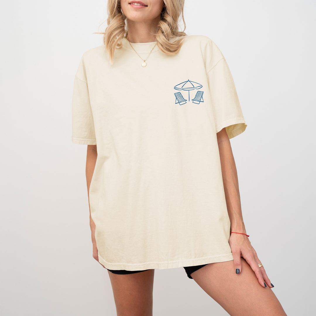 Beach Bachelorette Doodle, Girls Trip, Two-Sided Design, T-Shirt