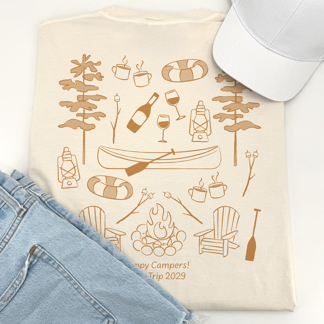 Lake Bachelorette Doodle, Girls Trip Tee, Two-Sided Design, T-Shirt