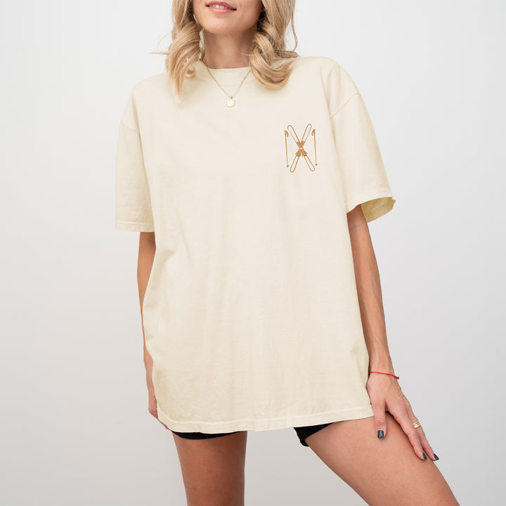 Ski Bachelorette Doodle, Girls Trip, Two-Sided Design, T-Shirt