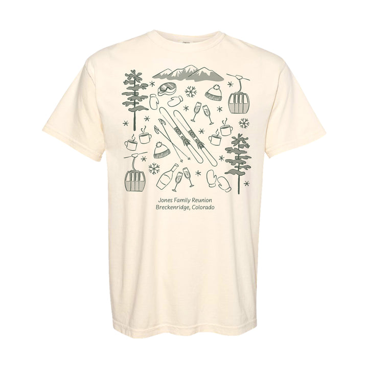 Ski Bachelorette Doodle, Girls Trip, One-Sided Design on Front, T-Shirt