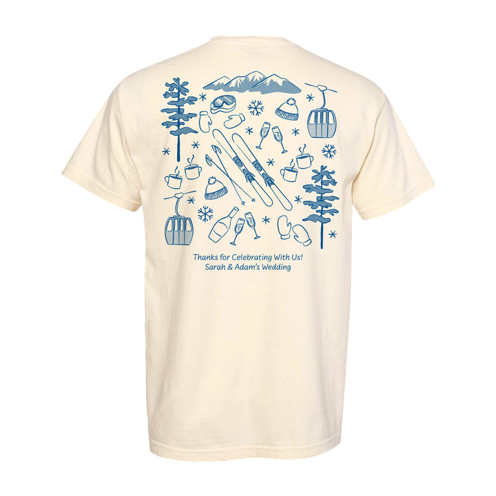 Ski Bachelorette Doodle, Girls Trip, Two-Sided Design, T-Shirt