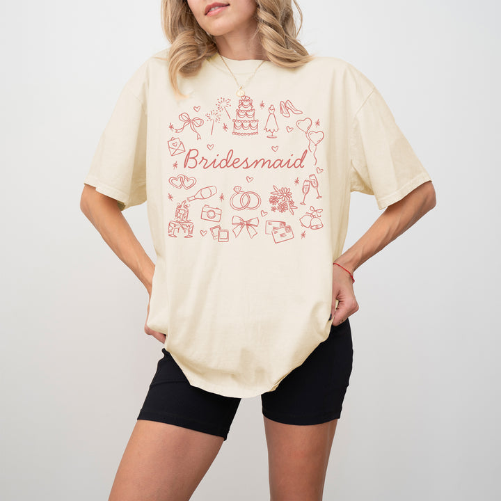 Bridal Doodle Icon Shirt, Bridesmaid Gift, T-Shirt
