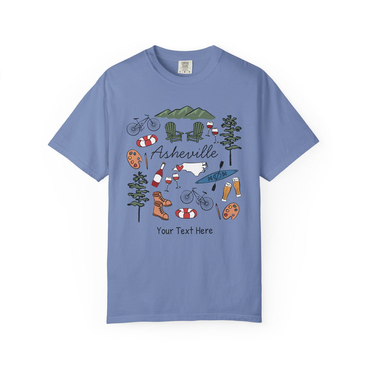 Asheville Bachelorette T-Shirt, Colorful Asheville Doodles, Unisex Comfort Colors® T-Shirt