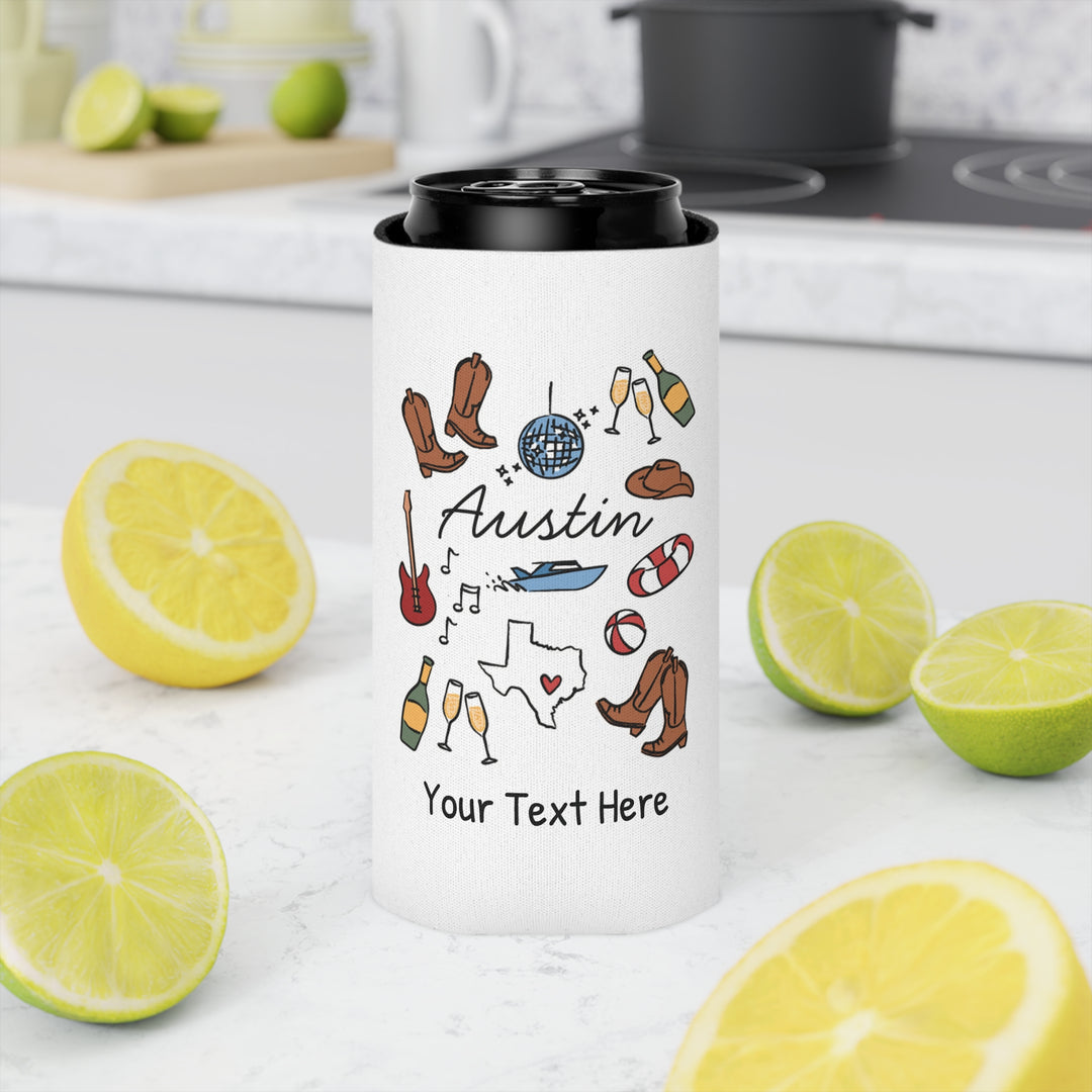 Austin Can Cooler — Personalized Bachelorette Party Can Cooler