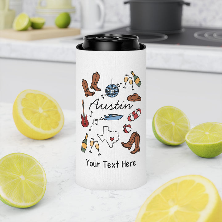 Austin Can Cooler — Personalized Bachelorette Party Can Cooler