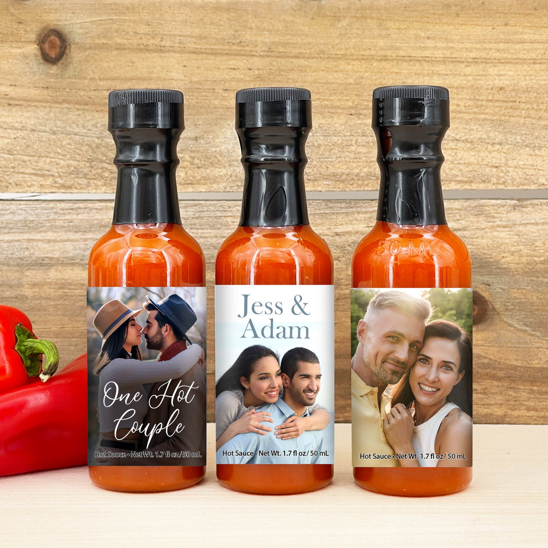 Custom Hot Sauce Favor, Hot Sauce Wedding Favors, Birthday Party Favors for Guests in Bulk, Baby Shower Favor, Hot Sauce Gift, 1.7 oz