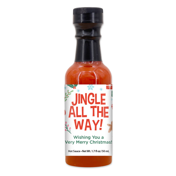 Hot Sauce Favor, Christmas Stocking Stuffers, Mini Hot Sauce Gift, 1.7 oz., Christmas Pattern