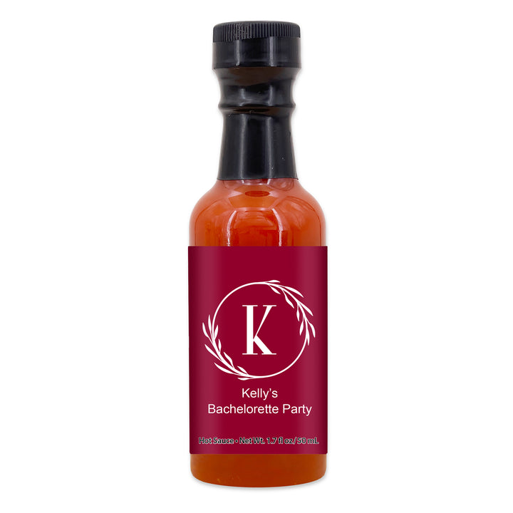 Wedding Favors, Single Initial Mini Hot Sauce Favors, Hot Sauce Gift, Custom Hot Sauce, Bulk Wedding Favors for Guests