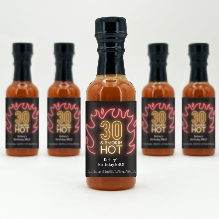 Birthday Party Favors, Hot Sauce Gift, Mini Hot Sauce Favors, Custom Hot Sauce, Smokin Hot - 1.7 oz