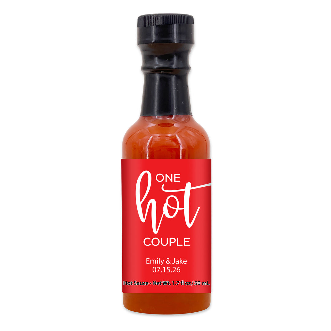 Hot Sauce Wedding Favors, Hot Sauce Gift, Mini Hot Sauce, Custom Hot Sauce, One Hot Couple, Bridal Shower Favors, A Little Spice is Nice