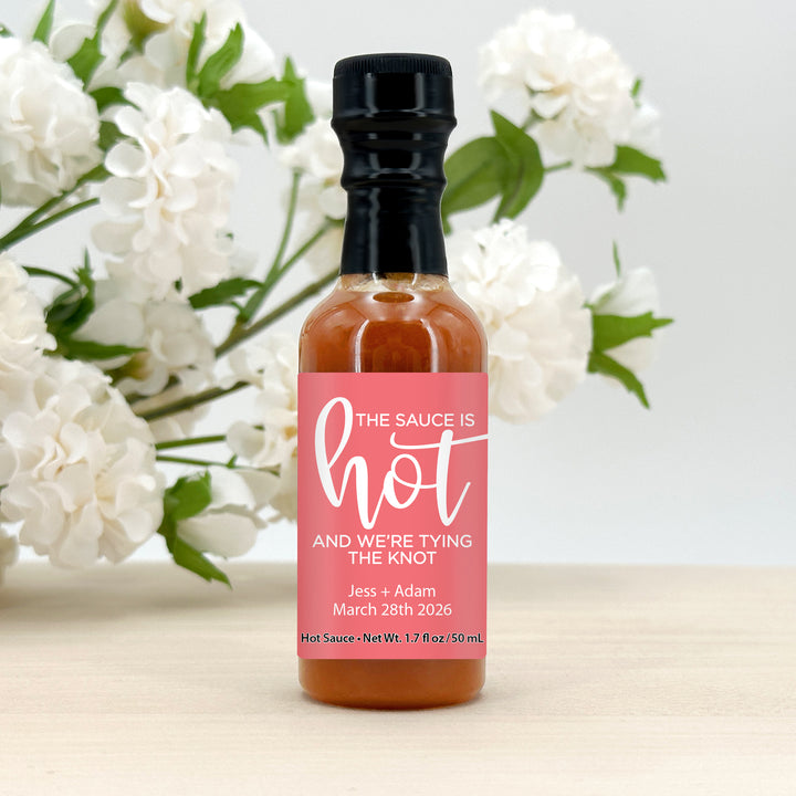 Hot Sauce Wedding Favors, Hot Sauce Gift, Mini Hot Sauce, Custom Hot Sauce, One Hot Couple, Bridal Shower Favors, A Little Spice is Nice