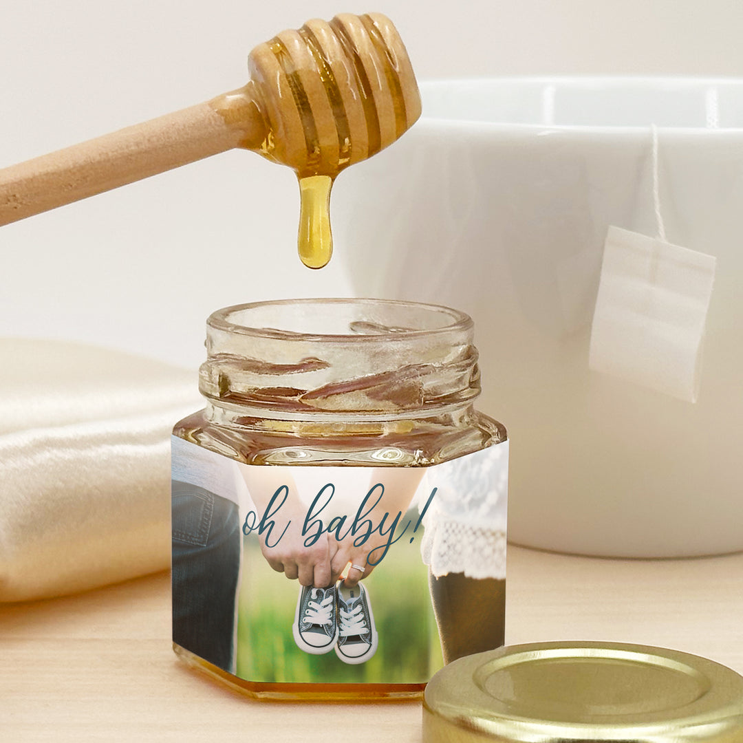 Honey Favors, Baby Shower Favors for Guests in Bulk, Honey in Glass Jar Favors, 2 oz honey