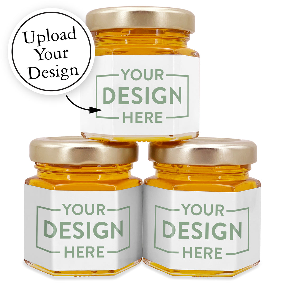 Honey Favors, Wedding Logo Design, Wedding Favors for Guests in Bulk, Bridal Shower Favors for Guests, Honey in Glass Jar Favors, 2 oz honey