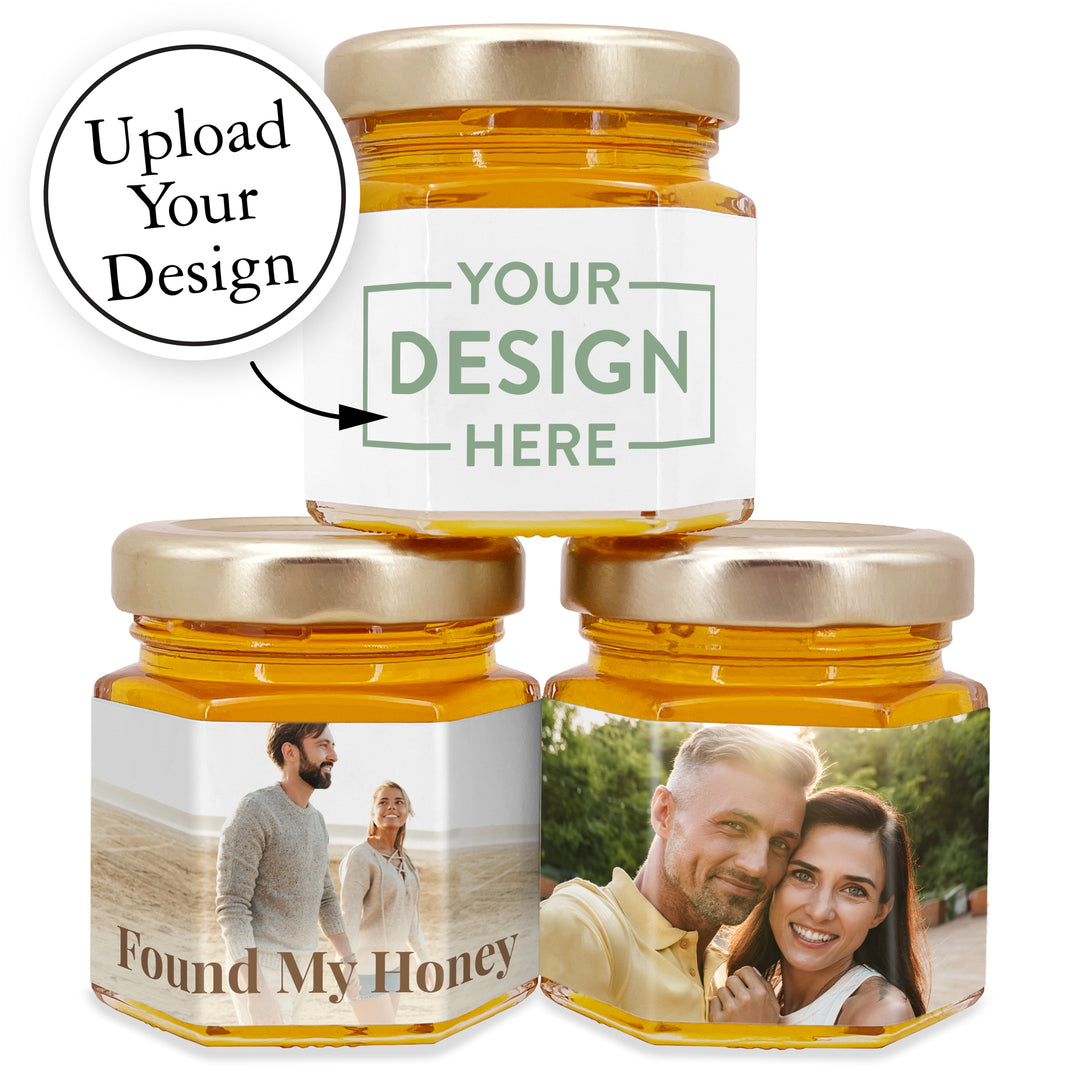 Honey Favors, Wedding Logo Design, Wedding Favors for Guests in Bulk, Bridal Shower Favors for Guests, Honey in Glass Jar Favors, 2 oz honey