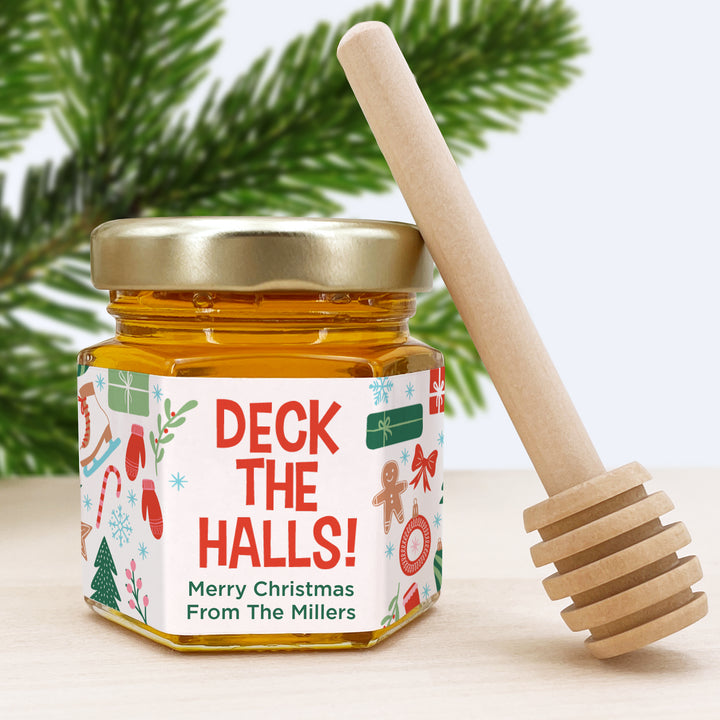 Christmas Honey Jar Favors, Christmas Party Favors, Stocking Stuffer Ideas, Christmas Pattern