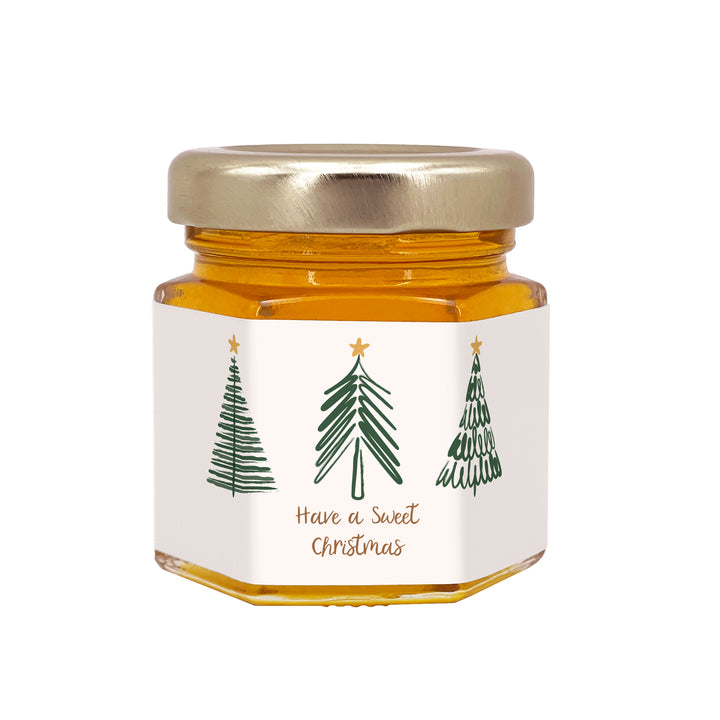 Christmas Honey Jar Favors, Christmas Party Favors, Stocking Stuffer Ideas, Christmas Tree Doodles
