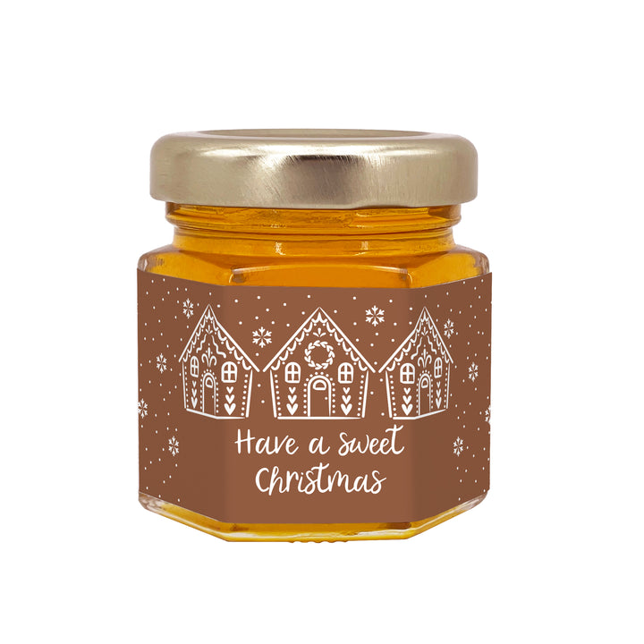 Christmas Honey Jar Favors, Christmas Party Favors, Stocking Stuffer Ideas, Gingerbread Houses