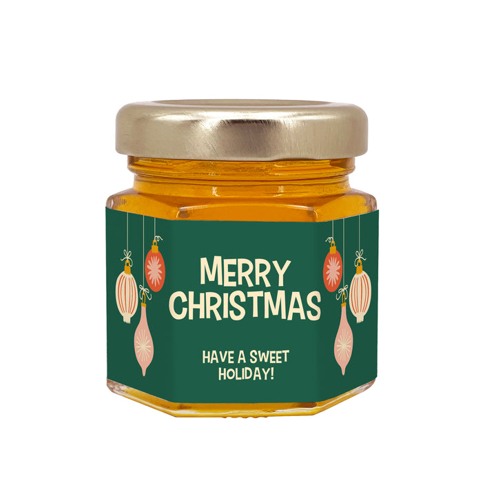 Honey Jar Christmas Party Gifts, Holiday Favors, Corporate Gift Idea, Mid-Century Christmas Honey