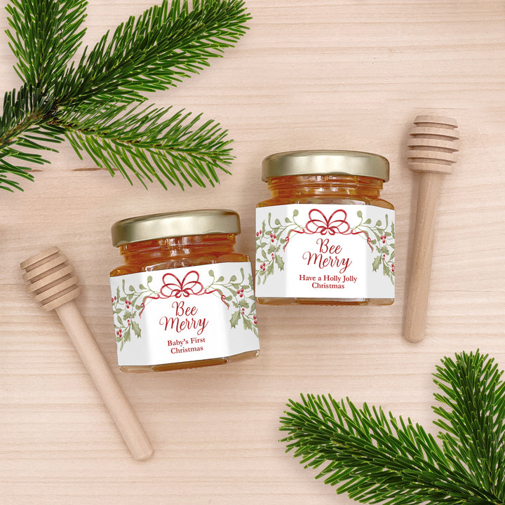 Bee Merry, Mistletoe & Bows Honey Jar