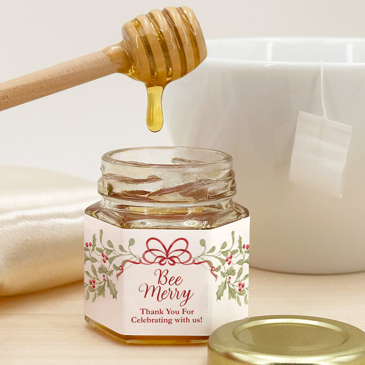 Bee Merry, Mistletoe & Bows Honey Jar