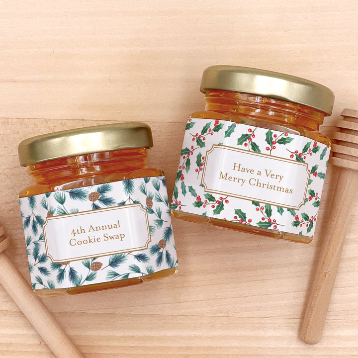 Christmas Honey Jar Favors, Christmas Party Favors, Stocking Stuffer Ideas, Winter Patterns