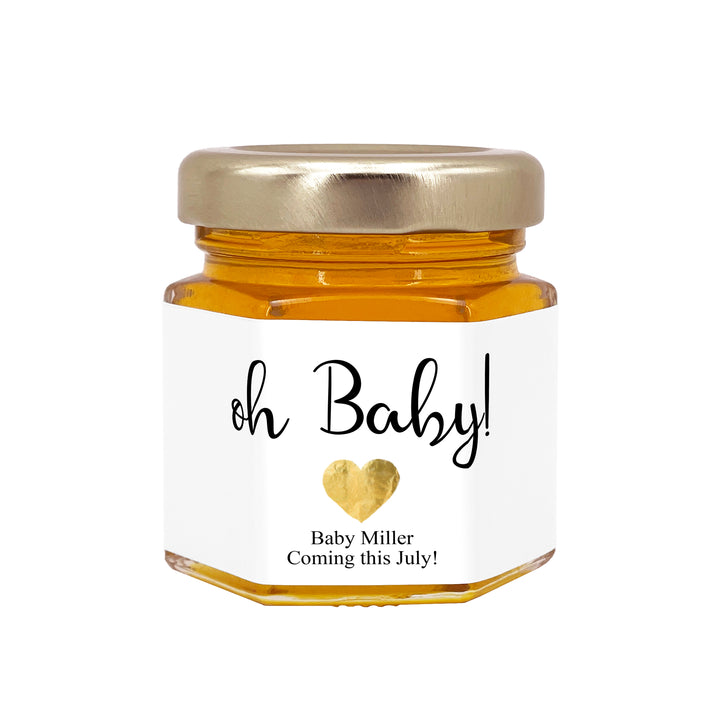 Honey Baby Shower Favors, Mini Honey Jar Favors, Classic Heart