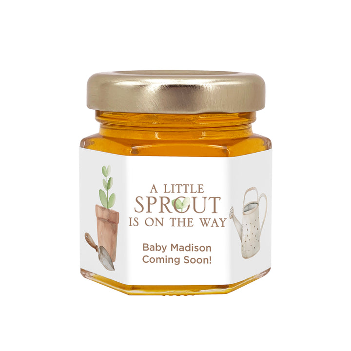 A Little Sprout is on the Way, Baby Shower Honey Jars