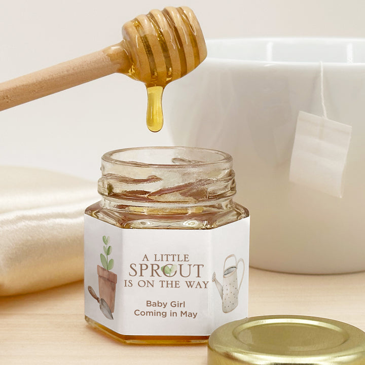 A Little Sprout is on the Way, Baby Shower Honey Jars