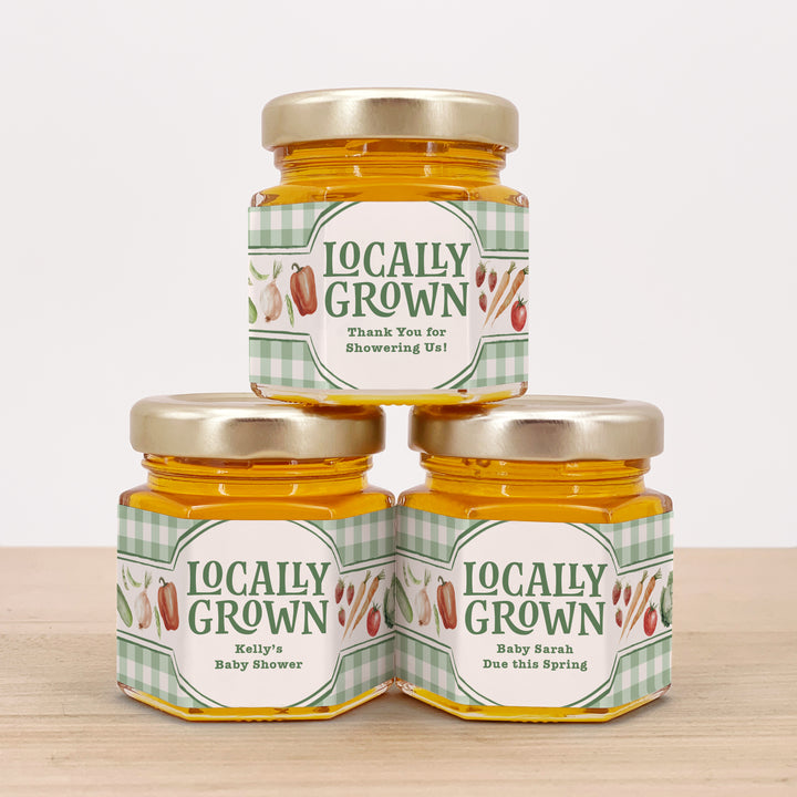 Locally Grown, Baby Shower Honey Jars