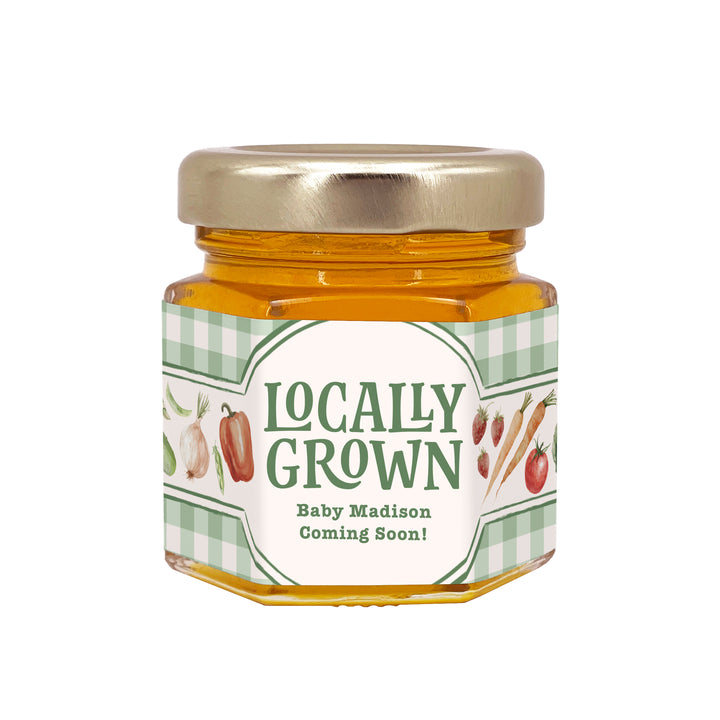 Locally Grown, Baby Shower Honey Jars