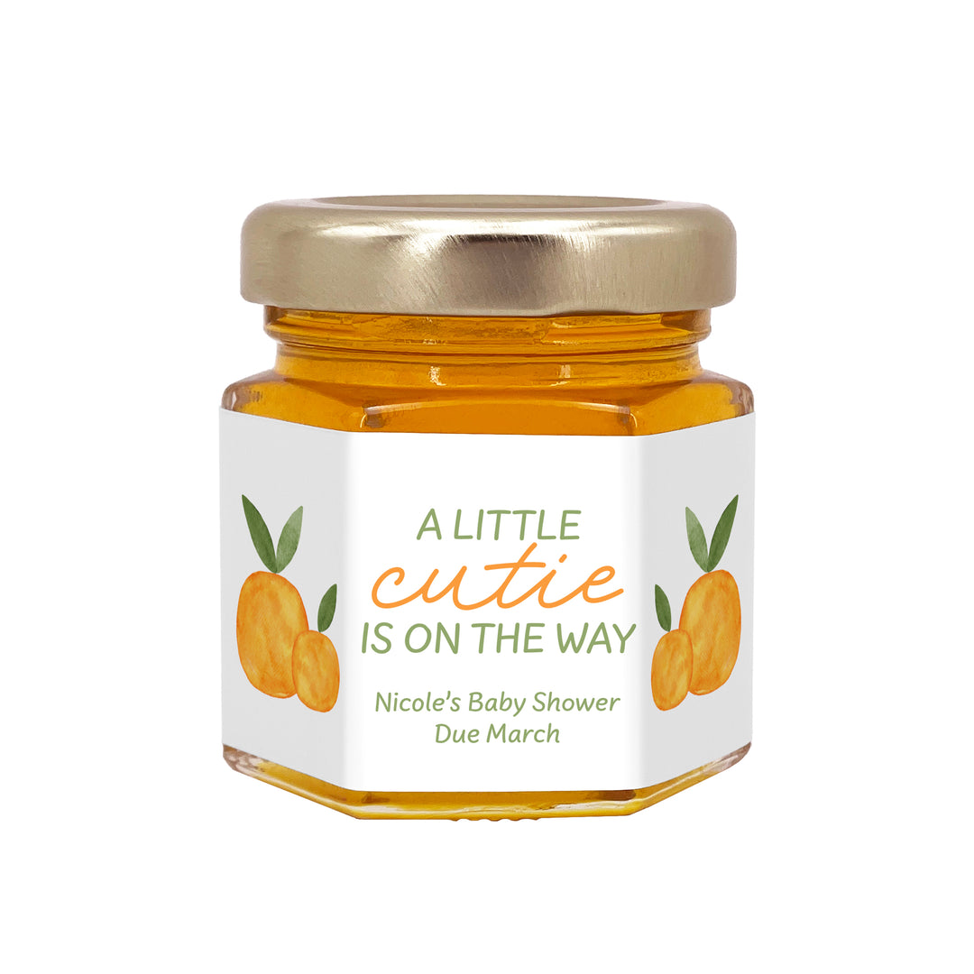 A Little Cutie is on the Way, Baby Shower Honey Jars