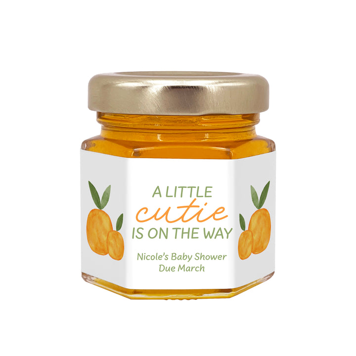 A Little Cutie is on the Way, Baby Shower Honey Jars