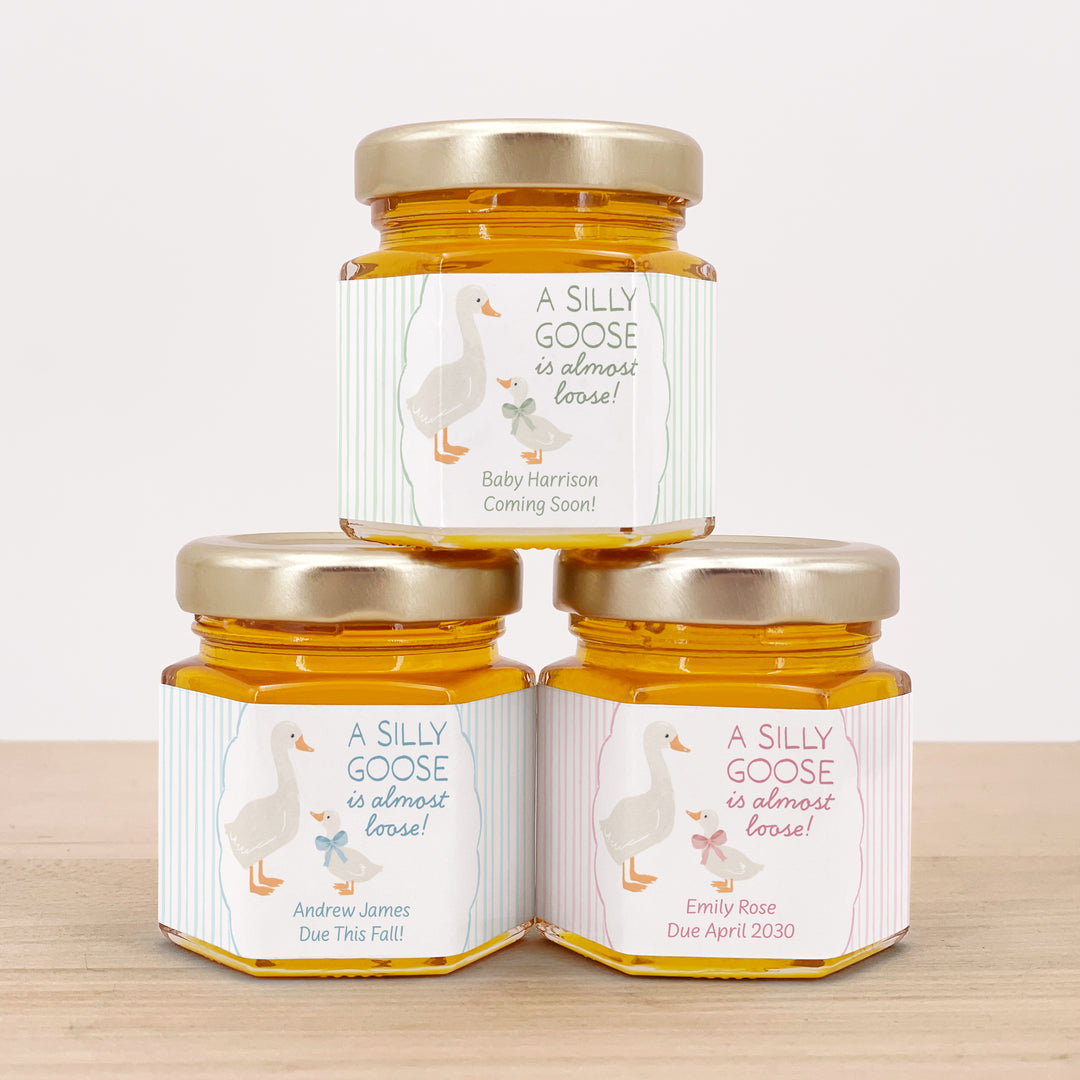 A Silly Goose is Almost Loose, Baby Shower Honey Jars