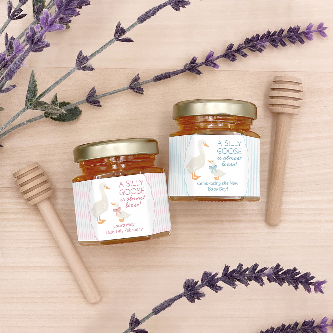 A Silly Goose is Almost Loose, Baby Shower Honey Jars