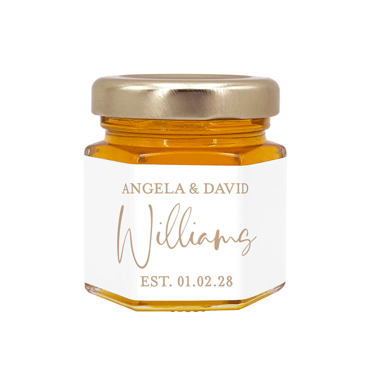 Honey Wedding Favors, Custom Script Text