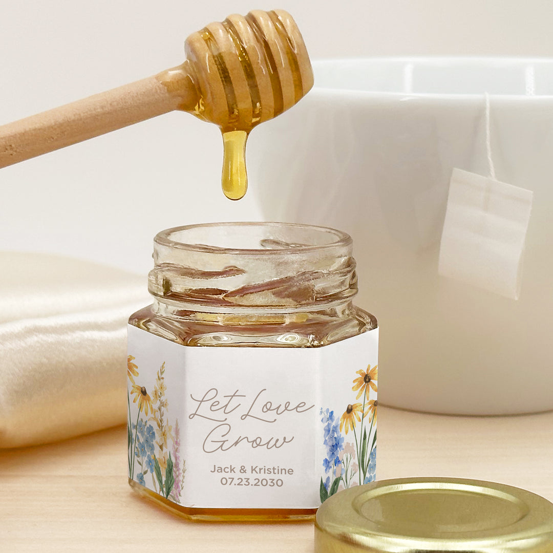 Honey Wedding Favors, Bridal Shower Favor, Love in Bloom, Let Love Grow