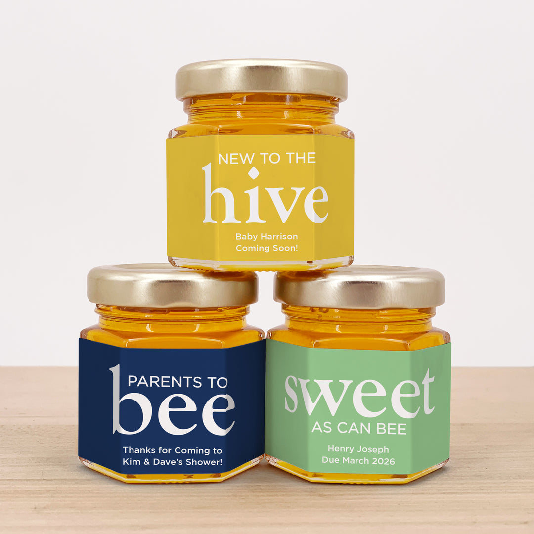 Honey Baby Shower Favors, Mini Honey Jar Favors, New to the Hive