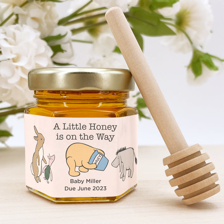 Baby Shower Favors, Mini Honey Jar Favors, Classic Winnie the Pooh and Friends