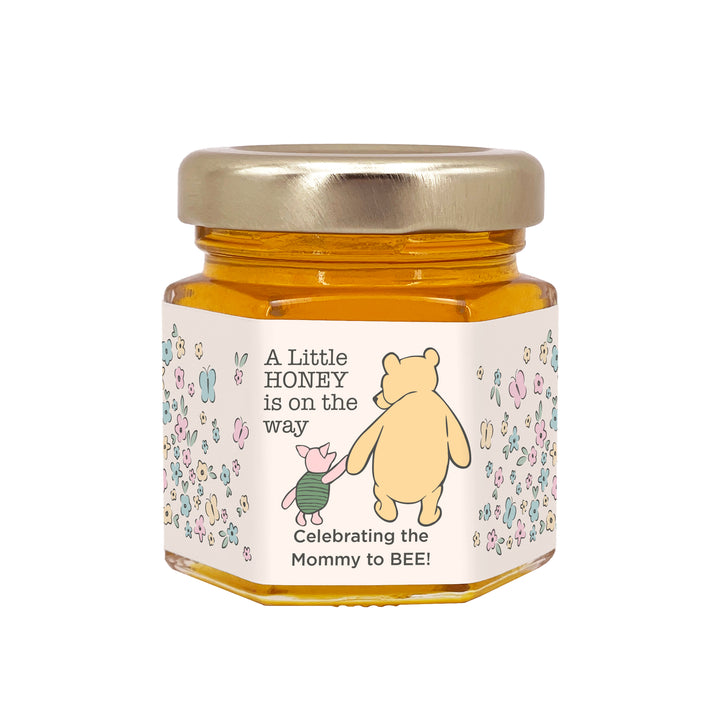 Baby Shower Favors, Mini Honey Jar Favors, Classic Winnie the Pooh and Piglet