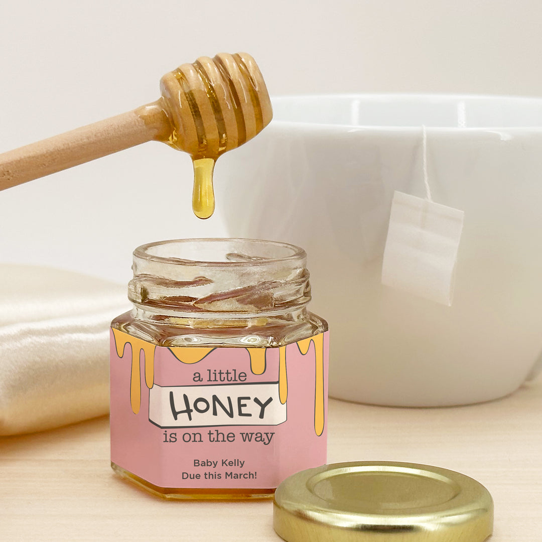 Baby Shower Favors, Mini Honey Jar Favors, A Little Honey is on the Way, Honey Pot