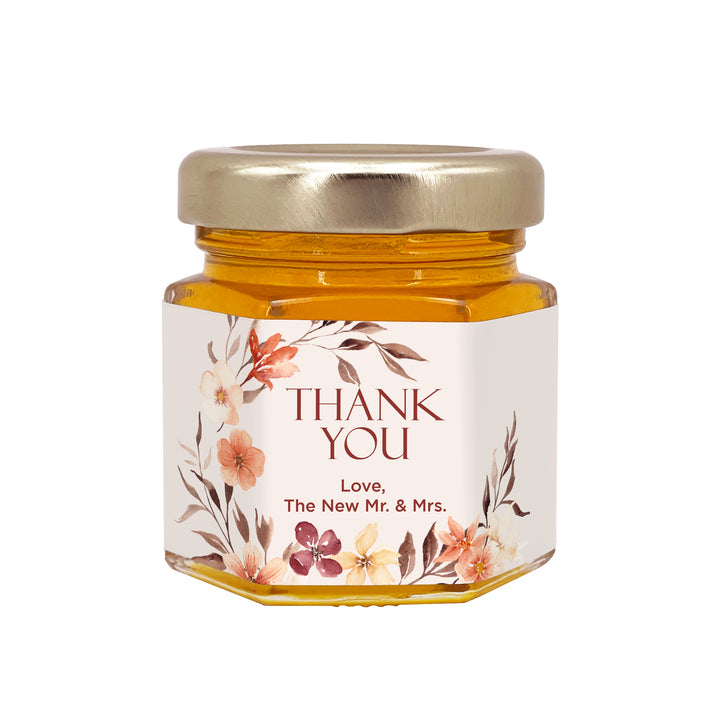 Honey Wedding Favors, Bridal Shower Favors, Watercolor Autumn Wreath Honey