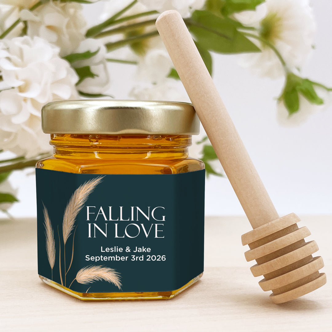 Honey Wedding Favors, Bridal Shower Favors, Harvest Grass Honey