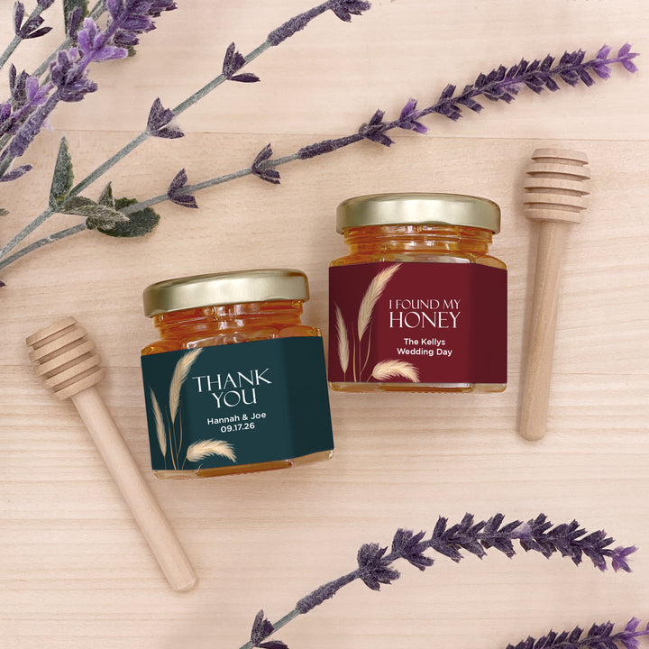 Honey Wedding Favors, Bridal Shower Favors, Harvest Grass Honey