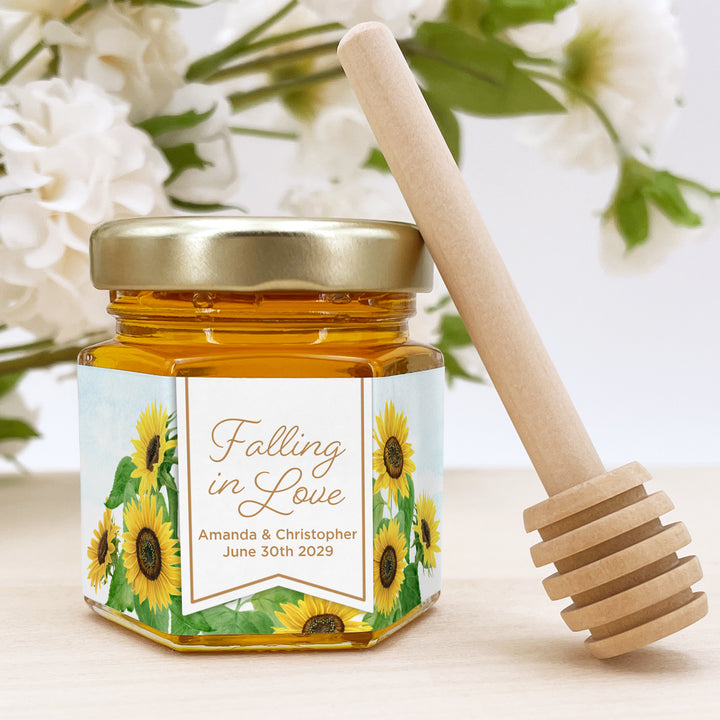 Honey Wedding Favors, Bridal Shower Favors, Sunflower Honey