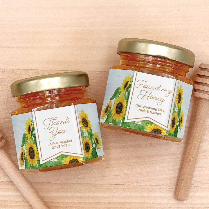 Honey Wedding Favors, Bridal Shower Favors, Sunflower Honey
