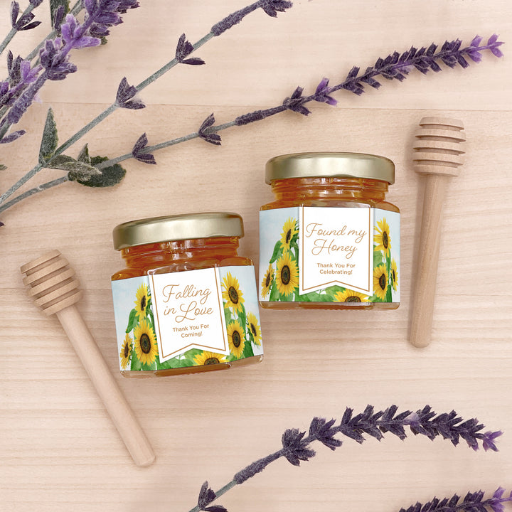 Honey Wedding Favors, Bridal Shower Favors, Sunflower Honey
